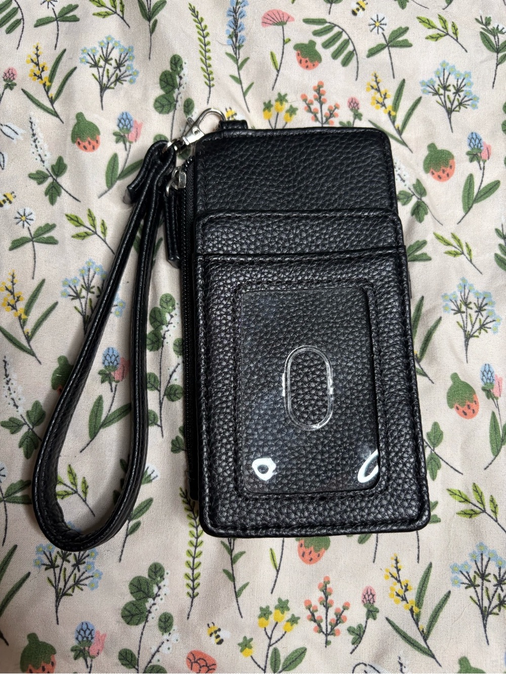 Black Wristlet Wallet with Clear ID Window